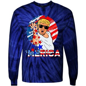 Trump Salt Merica Make USA Great Again USA Flags Boy Tie-Dye Long Sleeve Shirt