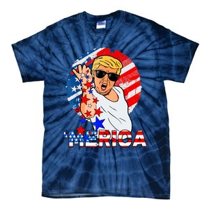 Trump Salt Merica Make USA Great Again USA Flags Boy Tie-Dye T-Shirt