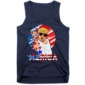 Trump Salt Merica Make USA Great Again USA Flags Boy Tank Top