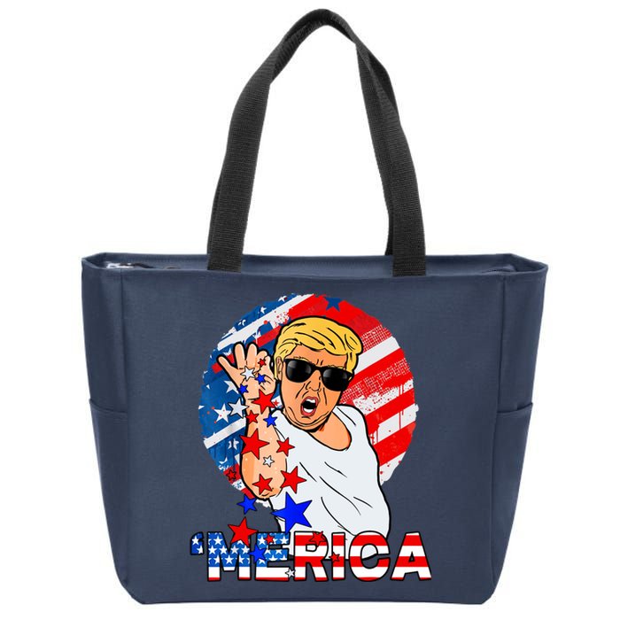 Trump Salt Merica Make USA Great Again USA Flags Boy Zip Tote Bag