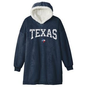 Texas State Map Flag Distressed Hooded Wearable Blanket