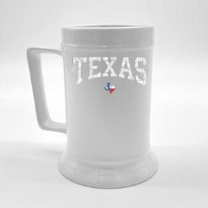 Texas State Map Flag Distressed Beer Stein