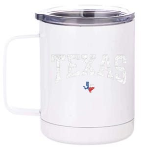 Texas State Map Flag Distressed 12 oz Stainless Steel Tumbler Cup