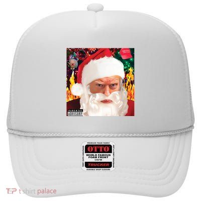 Trump Santa Mugshot Tacky High Crown Mesh Back Trucker Hat