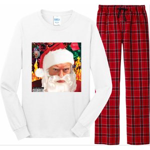 Trump Santa Mugshot Tacky Long Sleeve Pajama Set