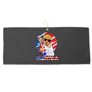 Trump Salt Merica Make USA Great Again USA Flag Large Microfiber Waffle Golf Towel