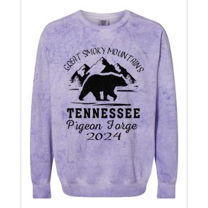 Tennessee Smoky Mountains Family Vacation 2024 Pigeon Forge Colorblast Crewneck Sweatshirt