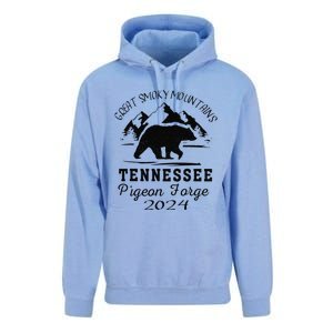 Tennessee Smoky Mountains Family Vacation 2024 Pigeon Forge Unisex Surf Hoodie