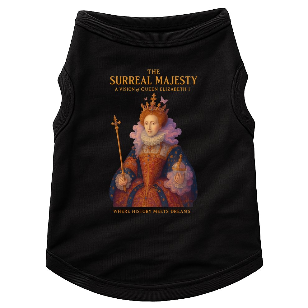 The Surreal Majesty A Vision Of Queen Elizabeth Doggie Tank