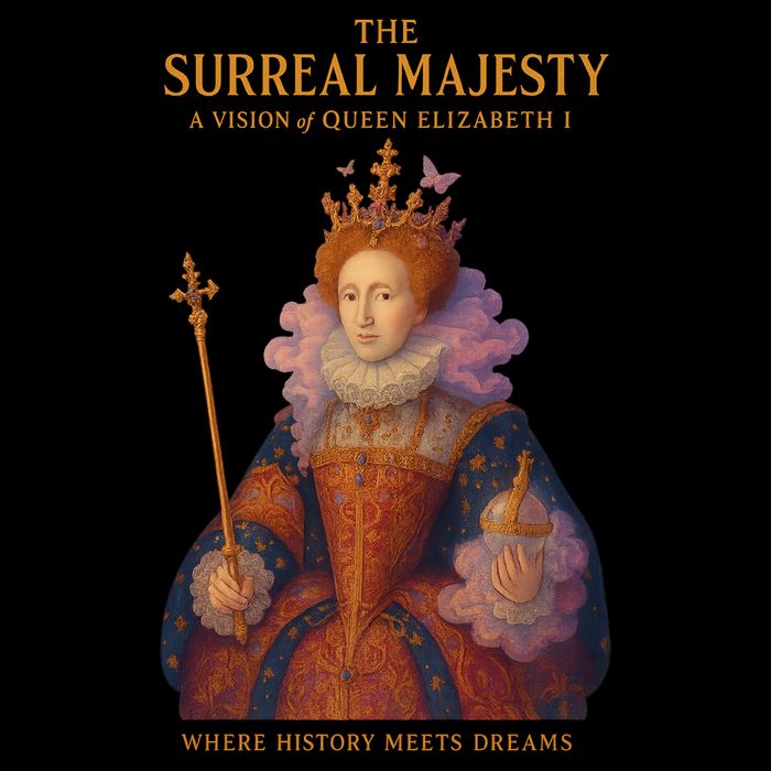 The Surreal Majesty A Vision Of Queen Elizabeth Button