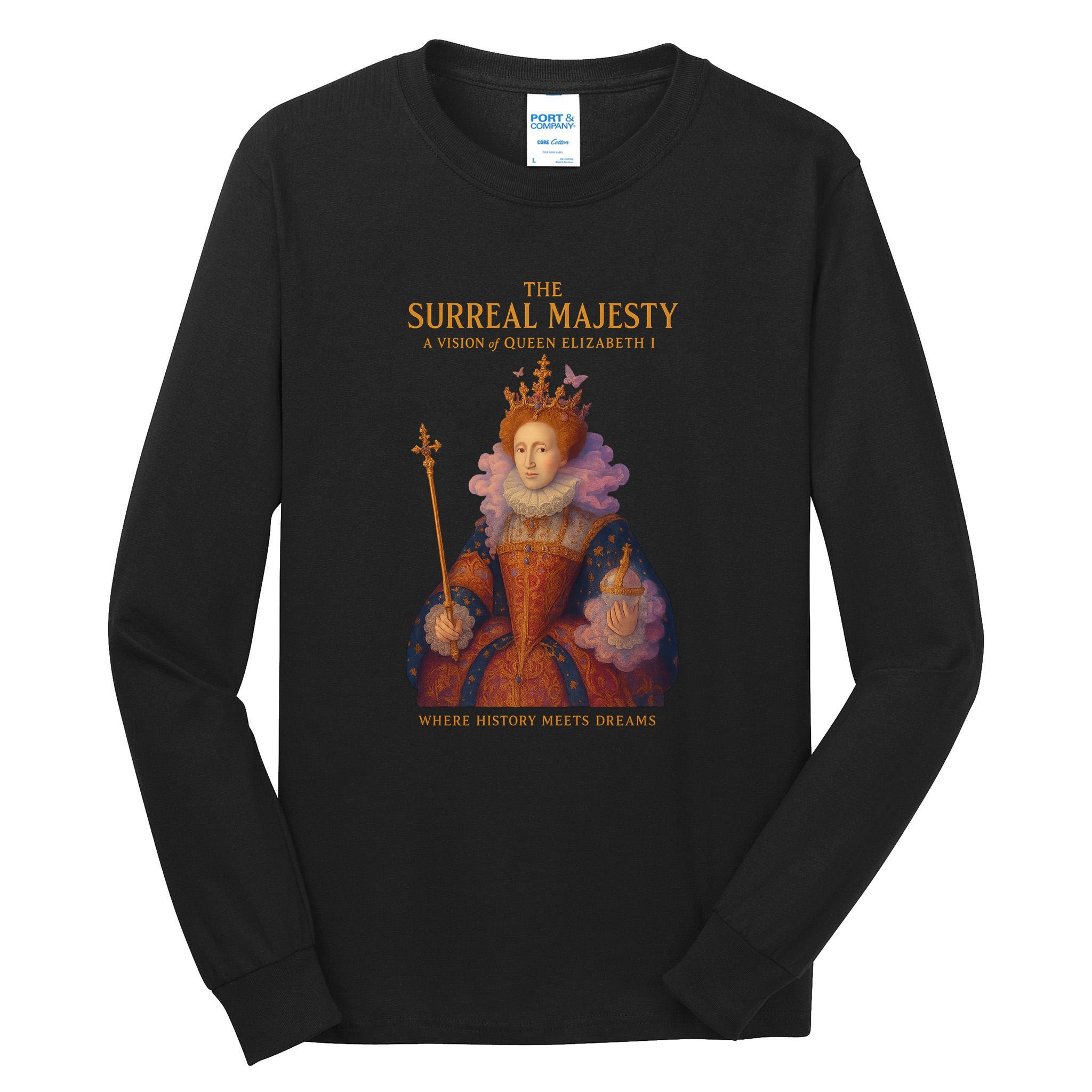 The Surreal Majesty A Vision Of Queen Elizabeth Tall Long Sleeve T-Shirt