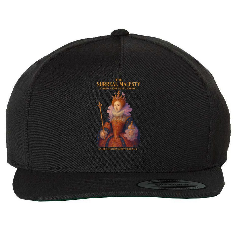 The Surreal Majesty A Vision Of Queen Elizabeth Wool Snapback Cap
