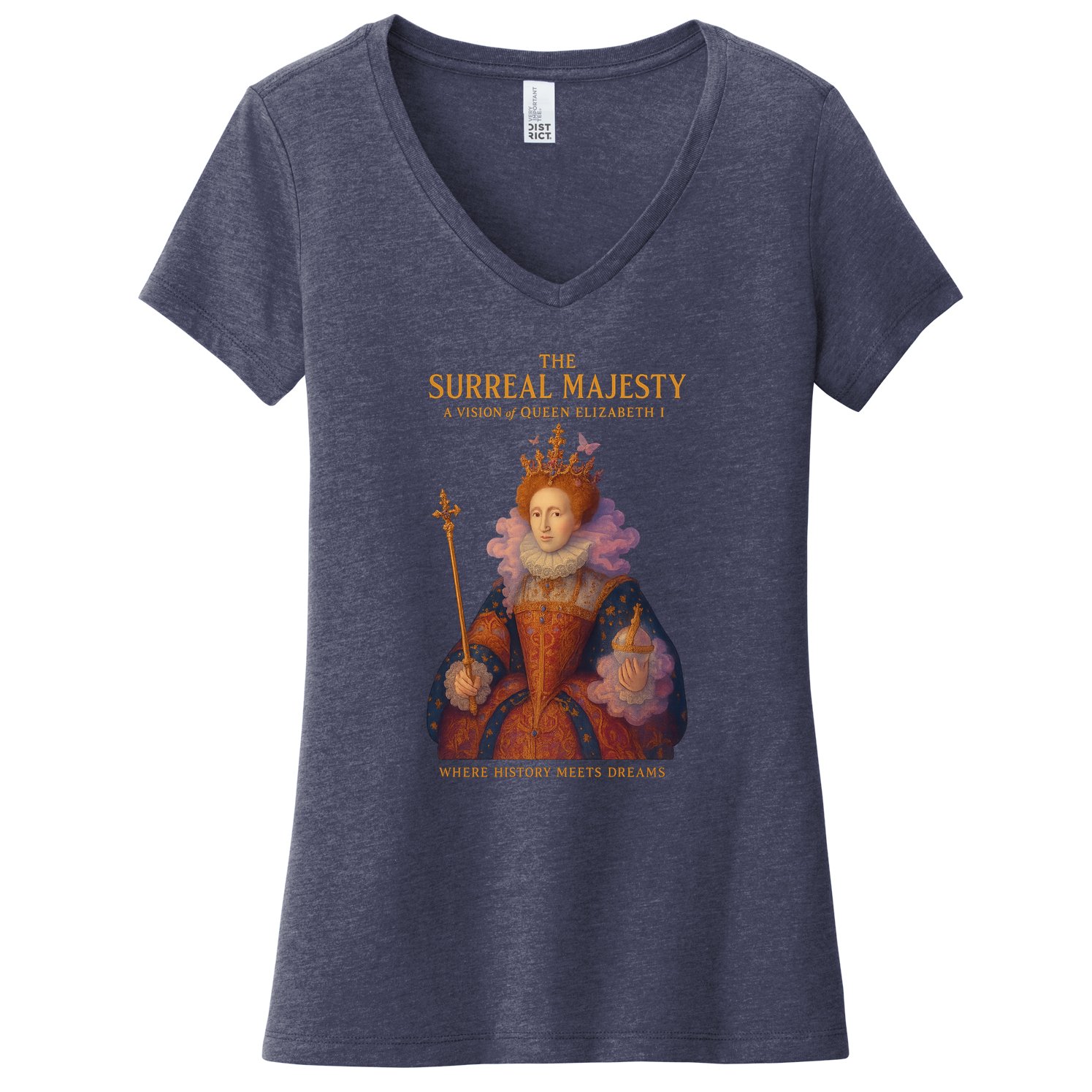 The Surreal Majesty A Vision Of Queen Elizabeth Women's V-Neck T-Shirt