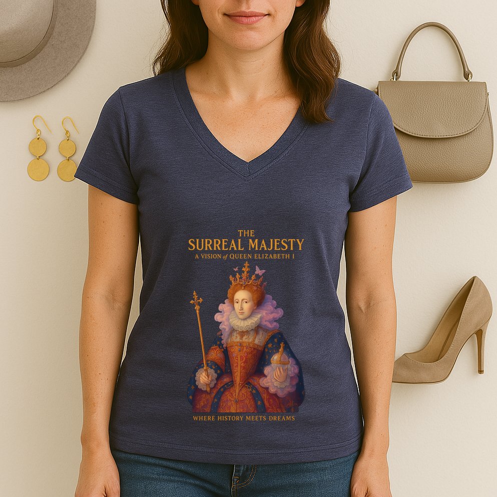 The Surreal Majesty A Vision Of Queen Elizabeth Women's V-Neck T-Shirt