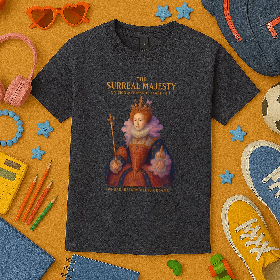 The Surreal Majesty A Vision Of Queen Elizabeth Kids T-Shirt