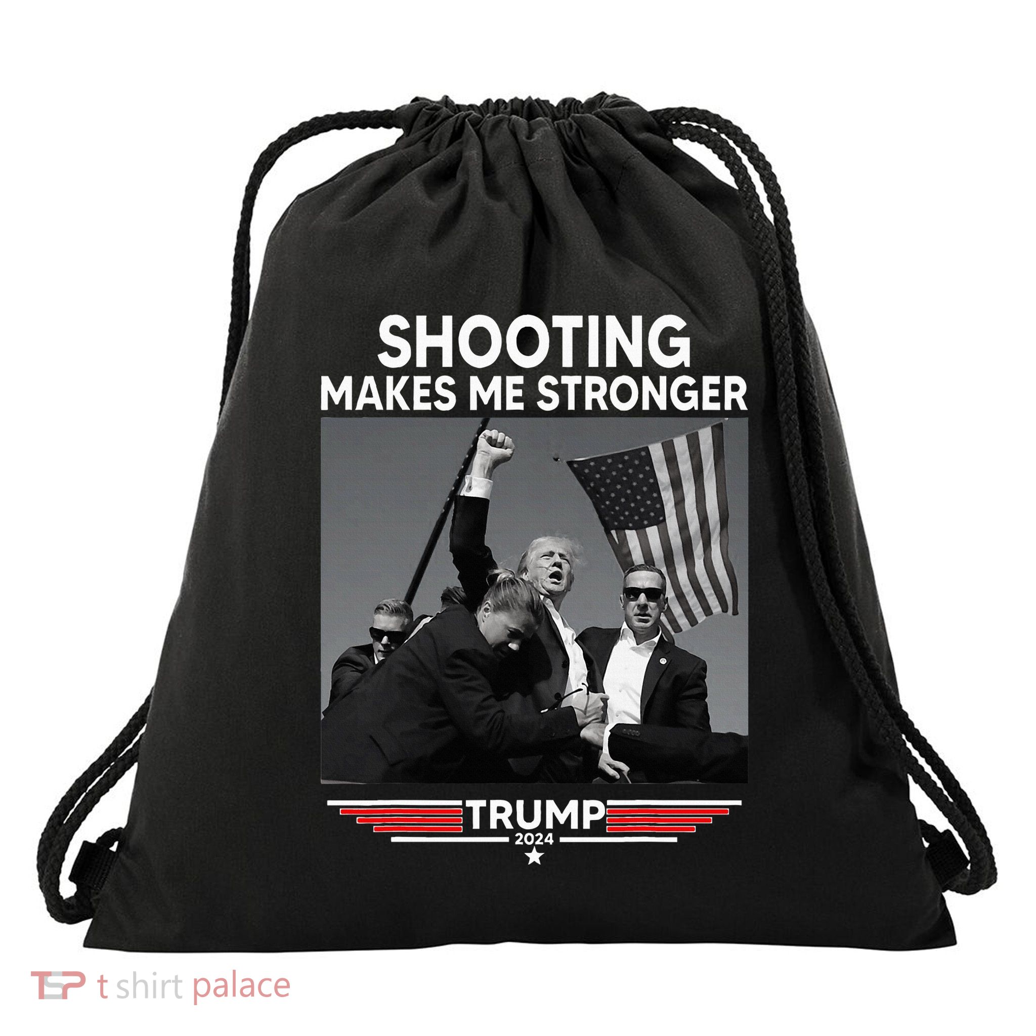 Trump Shooting Makes Me Stronger Shooting Drawstring Bag