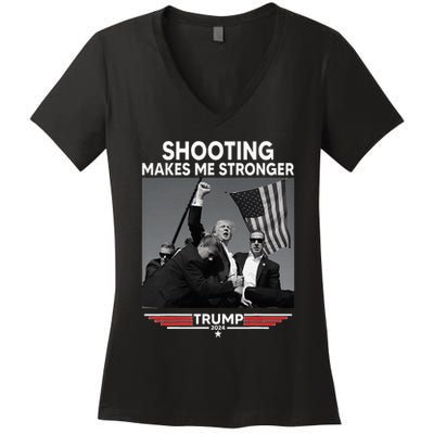 Trump Shooting Makes Me Stronger Shooting Women's V-Neck T-Shirt
