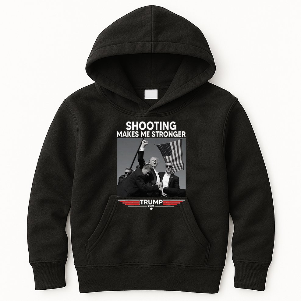 Trump Shooting Makes Me Stronger Shooting Kids Hoodie