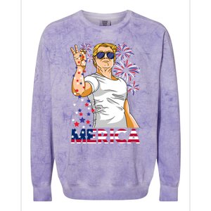 Trump Salt Merica Make Usa Great Again Usa Flag Gift Colorblast Crewneck Sweatshirt