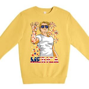 Trump Salt Merica Make Usa Great Again Usa Flag Gift Premium Crewneck Sweatshirt