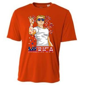 Trump Salt Merica Make Usa Great Again Usa Flag Gift Cooling Performance Crew T-Shirt