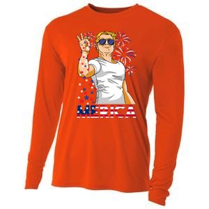 Trump Salt Merica Make Usa Great Again Usa Flag Gift Cooling Performance Long Sleeve Crew