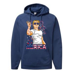 Trump Salt Merica Make Usa Great Again Usa Flag Gift Performance Fleece Hoodie