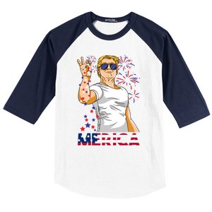 Trump Salt Merica Make Usa Great Again Usa Flag Gift Baseball Sleeve Shirt