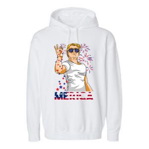 Trump Salt Merica Make Usa Great Again Usa Flag Gift Garment-Dyed Fleece Hoodie