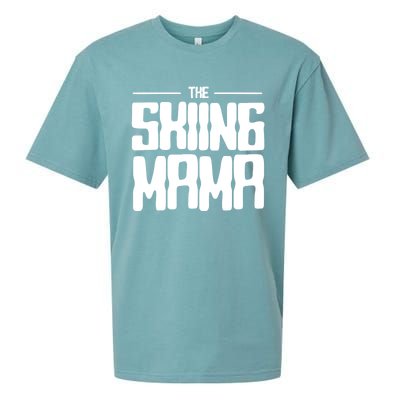 The Skiing Mama Skier Mom Ski Mother Gift Sueded Cloud Jersey T-Shirt