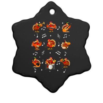 Turkey Squad Music Note Music Teacher Thanksgiving Ceramic Star Ornament