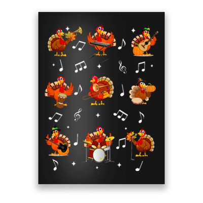 Turkey Squad Music Note Music Teacher Thanksgiving Poster