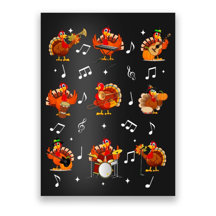 Turkey Squad Music Note Music Teacher Thanksgiving Poster