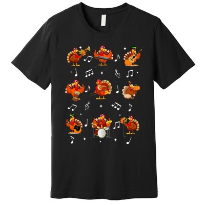 Turkey Squad Music Note Music Teacher Thanksgiving Premium T-Shirt