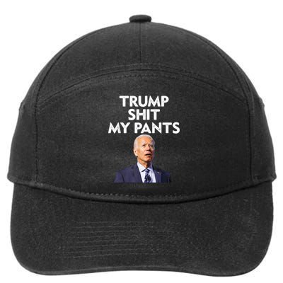 Trump Shit My Pants Joe Biden President 7-Panel Snapback Hat