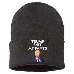 Trump Shit My Pants Joe Biden President Sustainable Knit Beanie