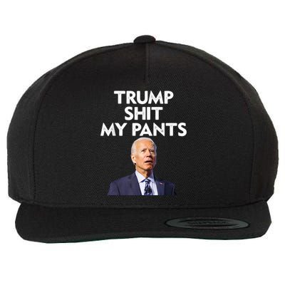 Trump Shit My Pants Joe Biden President Wool Snapback Cap