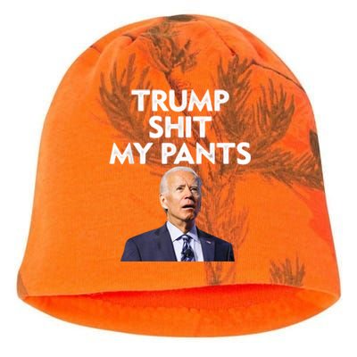 Trump Shit My Pants Joe Biden President Kati - Camo Knit Beanie