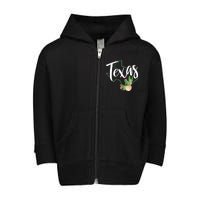 Texas State Map Pride Cactus Vintage Texas Toddler Zip Fleece Hoodie