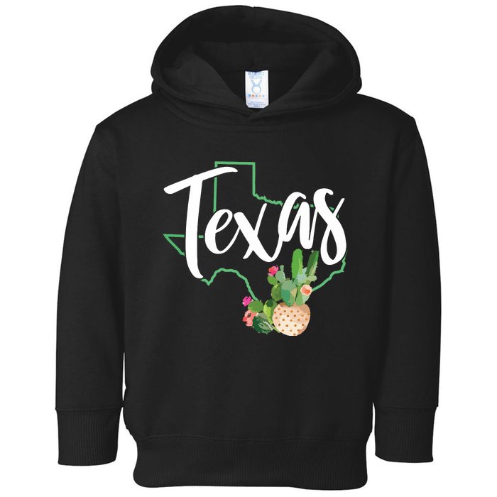 Texas State Map Pride Cactus Vintage Texas Toddler Hoodie