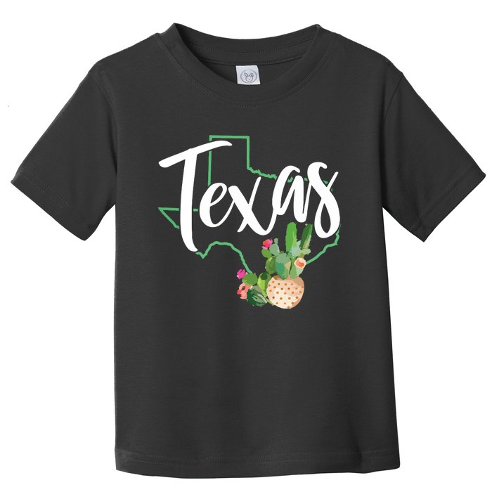 Texas State Map Pride Cactus Vintage Texas Toddler T-Shirt