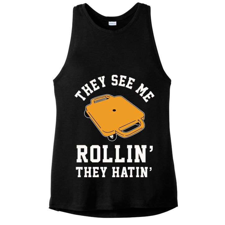 They See Me Rollin They Hatin 90s Scooter Funny Ladies PosiCharge Tri-Blend Wicking Tank