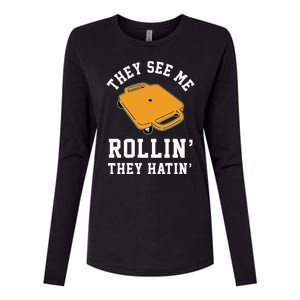 They See Me Rollin They Hatin 90s Scooter Funny Womens Cotton Relaxed Long Sleeve T-Shirt