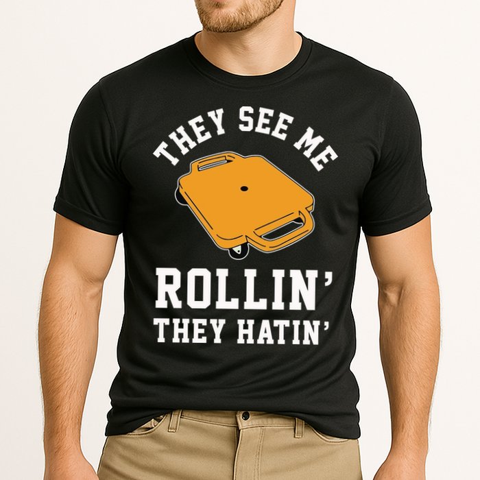 They See Me Rollin They Hatin 90s Scooter Funny Cooling Performance Crew T-Shirt