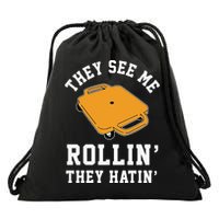 They See Me Rollin They Hatin 90s Scooter Funny Drawstring Bag