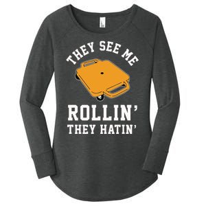 They See Me Rollin They Hatin 90s Scooter Funny Women's Perfect Tri Tunic Long Sleeve Shirt