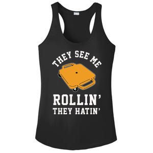 They See Me Rollin They Hatin 90s Scooter Funny Ladies PosiCharge Competitor Racerback Tank