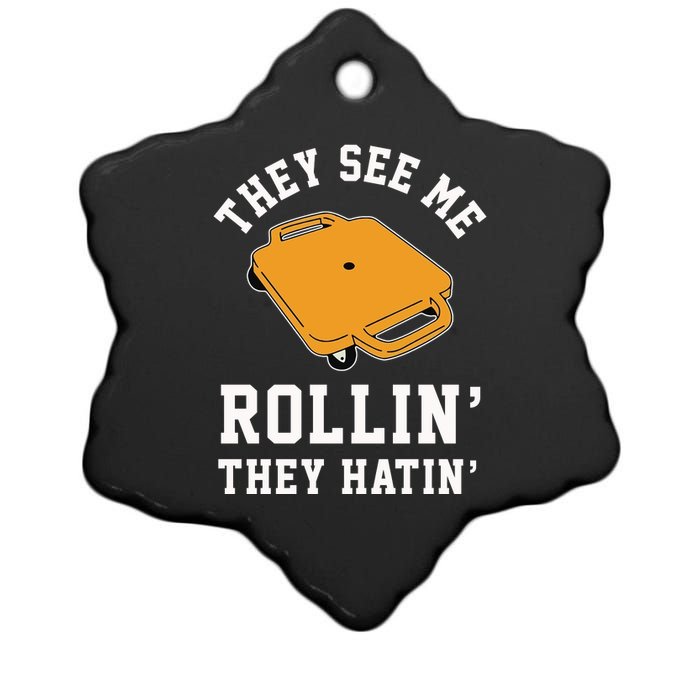 They See Me Rollin They Hatin 90s Scooter Funny Ceramic Star Ornament