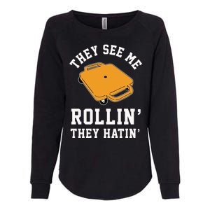 They See Me Rollin They Hatin 90s Scooter Funny Womens California Wash Sweatshirt