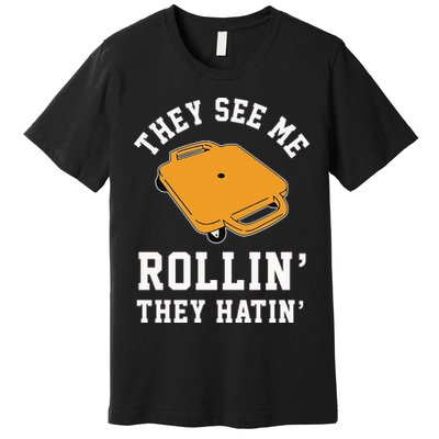 They See Me Rollin They Hatin 90s Scooter Funny Premium T-Shirt